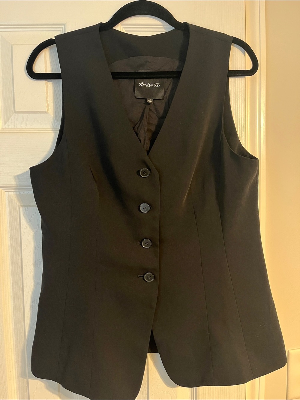 Madewell Women’s Black Structured Button Vest